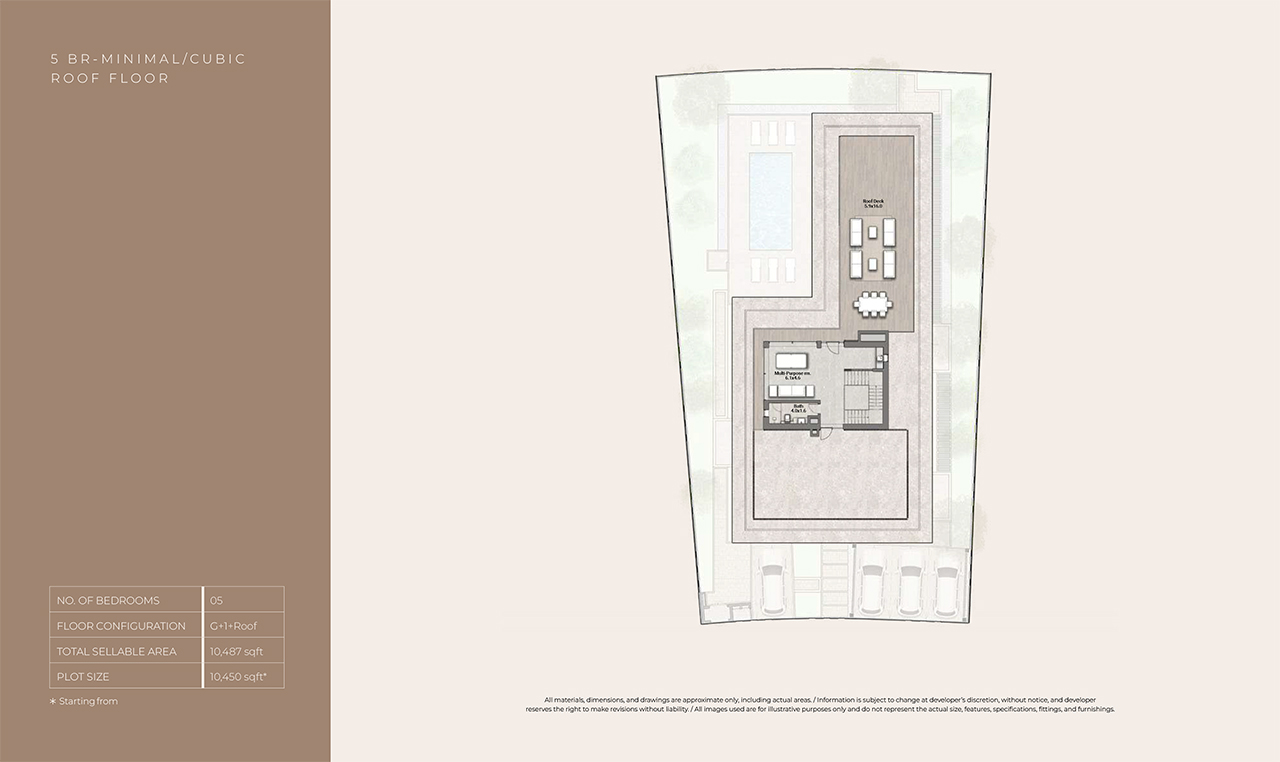 Reem Hills Floor Plans - 5BR Cubic- G+1+Roof, roof Floor