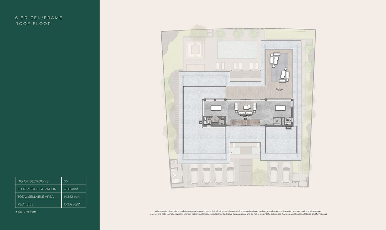 Reem Hills Floor Plans - 6BR Zen- G+1+Roof, Roof Floor