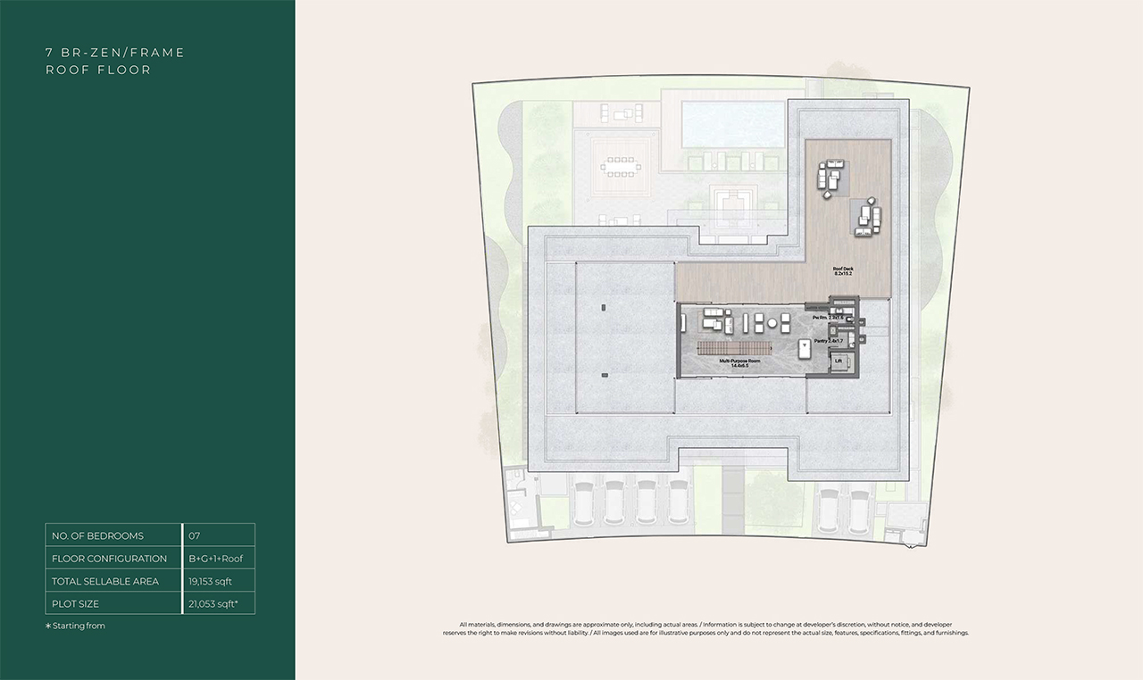 Reem Hills Floor Plans - 7BR Zen- B+G+1+Roof, Roof